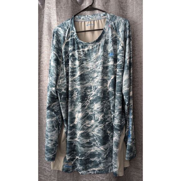 Mossy Oak Fishing Elements‎ Aqua Blue Camo Mens 2xl - Picture 1 of 9